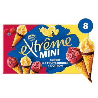 Image de Minis cônes sorbets citron fruits rouges EXTREME X8