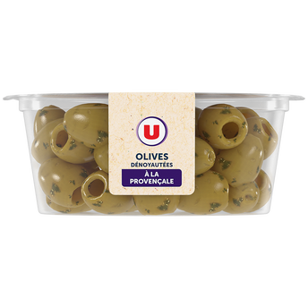 Image de U SAVEURS
Olives vertes dénoyautées (aux poivrons rouges et herbes de provence)àla provencale