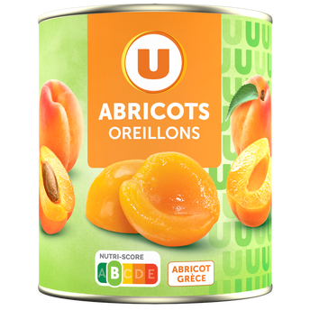 Image de U
Oreillons d'abricots au sirop léger  boîte de 4/4