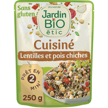 Image de Lentille et pois chiche sans gluten JARDIN BIO, doy pack de