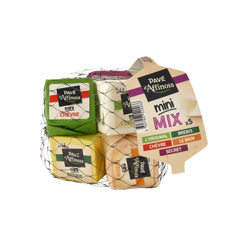 Mix Fromage Au Lait Pasteurisé De Vache De Brebis Et De Chèvre Mix Pave D'affinois, 38%mg, X5 Soit 130g