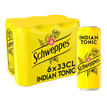 Image de Soda Indian Tonic SCHWEPPES - le pack de 6 canettes de