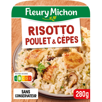 Image de Plat Cuisiné Individuel risotto au poulet et cèpes FLEURY MICHON
