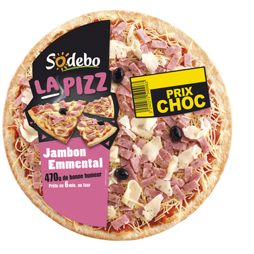 Sodeb'O La Pizza Jambon Emmental Sodebo, 470g