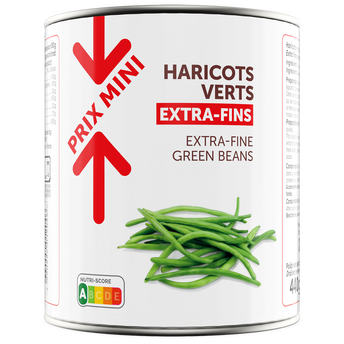 Image de Haricots verts extra fins PRIX MINI - Boîte de 440g net