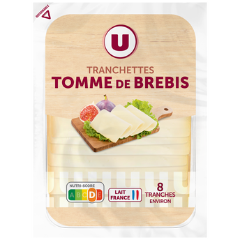 Image de U
Tranchettes de tomme lait pasteurisé de brebis 33%mg