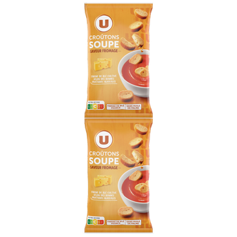 Image de U
Croûtons ronds frits pour soupe saveur fromage 2x90g