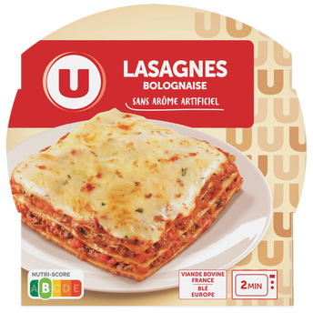 Image de U
Lasagnes à la bolognaise barquette micro-ondable