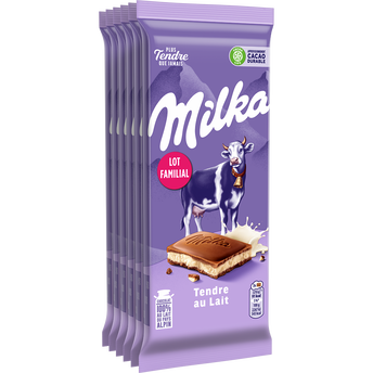 Image de Chocolat tendre au lait MILKA - 6 tablettes de