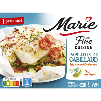 Image de Papillote de cabillaud riz aux petits legumes MARIE