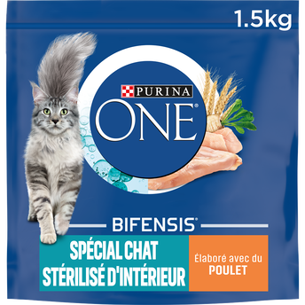 Image de Croquettes pour chat stérilisé Poulet Céréales Complètes PURINA ONE