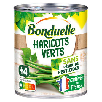 Image de Haricots verts extra-fins Sans résidu de pesticides BONDUELLE - Boîtede 440g net