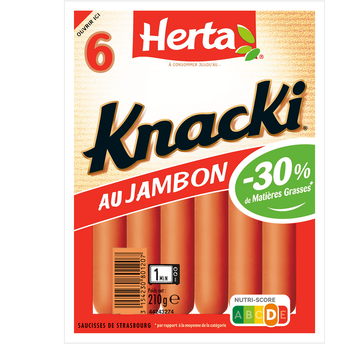 Image de Knacki original au jambon -30% mg HERTA x6