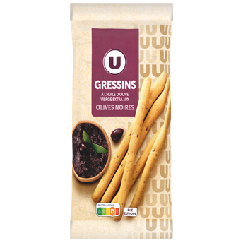 Image de U
Gressins huile d'olive vierge extra et olives noires