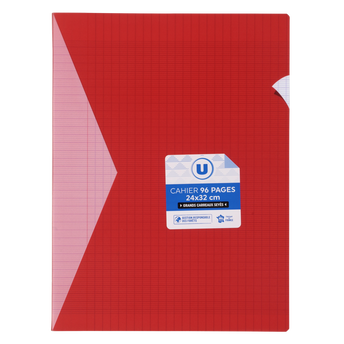 Image de U
Cahier piqure 24x32 96p grands carreaux polypro