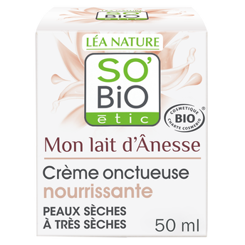 Image de Crème nourrissante onctueuse au lait d'ânesse bio peaux sèches et trèssèches SO BIO