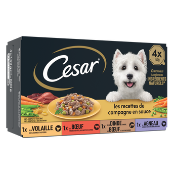 Image de Barquettes chien Les recettes de campagne en sauce CESAR