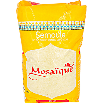 Image de Semoule de blé dur fine MOSAÏQUE, sachet de