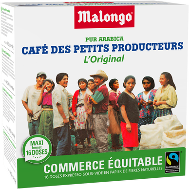 Café dosettes MALONGO Petits Producteurs 100% pur arabica - 123 Spresso  Malongo - x16 - Super U, Hyper U, U Express 
