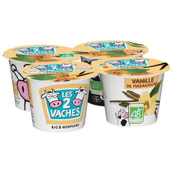 Image de Yaourt vanille bio brassé LES 2 VACHES