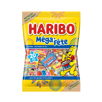Image de Confiseries assorties Méga fête HARIBO, sachet papier
