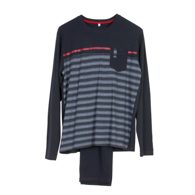 Pyjama homme jersey 150 gsm ml modele raye avec poche Super