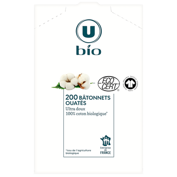 Image de U BIO
Bâtonnets ouatés boîte