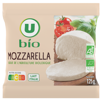 Image de U BIO
Mozzarella au lait pasteurisé  19% de MG