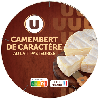 Image de U
Camembert de caractère au lait pasteurisé 21%MG