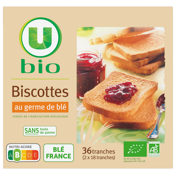 Image de U BIO
Biscottes au froment germe de blé