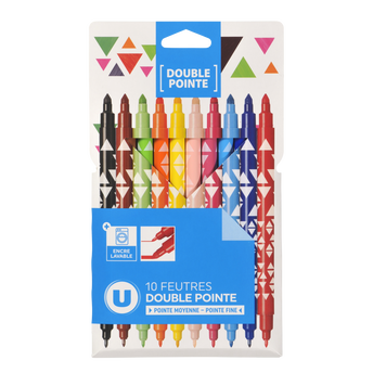 Image de U
Feutres de coloriage bipointes: fine et moyenne