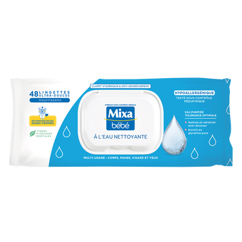 Image de Lingettes bébé à l'eau Nettoyante MIXA