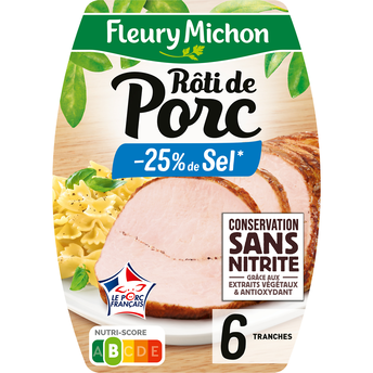 Image de Rôti de porc -25% de sel sans nitrite FLEURY MICHON, 6 tranches