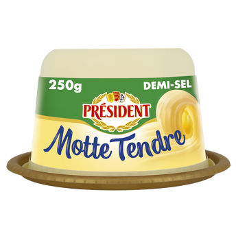 Image de Beurre 1/2 sel la motte tendre PRESIDENT, 80% de MG
