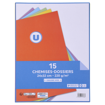 Image de U
15 chemises pour dossier coloris