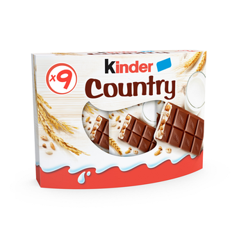 Image de Barre céréalière enrobée de chocolat country KINDER, x9 soit