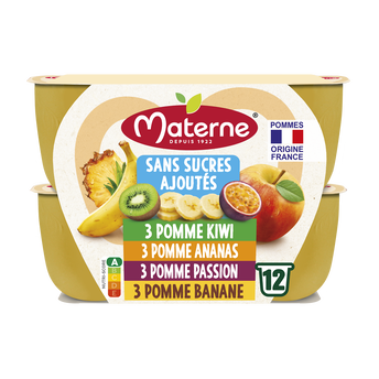Image de Compotes Coupelles Sans Sucres Ajoutés Multivariétés Fruits ExotiquesMATERNE