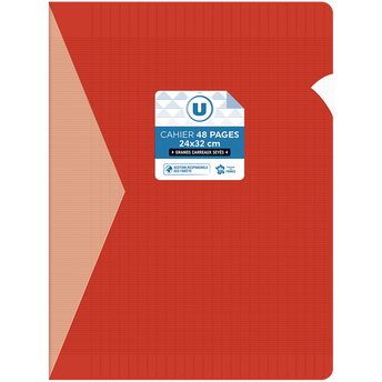 Image de U
Cahier piqure 24x32 48p grands carreaux polypro