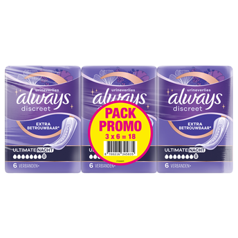 Image de Serviettes fuites urinaires ALWAYS DISCREET Ultimate Night