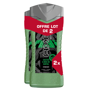 Santal Gel Douche Homme 3en1 Cactus Axe 2x250ml