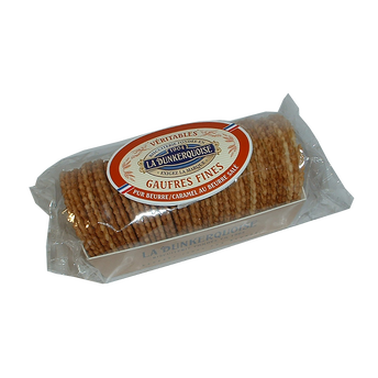 Image de Gaufres fines pur beurre au caramel au beurre salé, BISCUITERIE DUNKERQUOISE, panier de