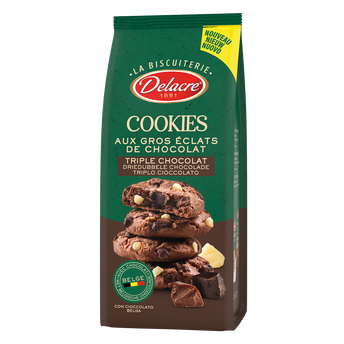 Image de Biscuits cookies triple chocolat DELACRE