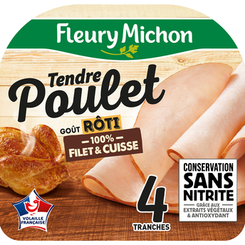 Image de Filet de Poulet rôti sans nitrite FLEURY MICHON - 4 tranches