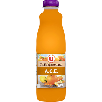 Jus ACE "fruits gourmands" U, bouteille de 1l - Super U, Hyper U, U Express