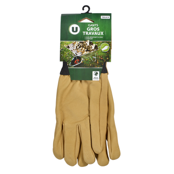 Image de U
Gant gros travaux en cuir de bovin,polyester,élasthanne et polyamide- taille
