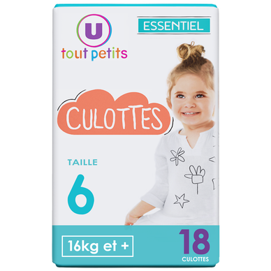 Couches-Culottes essentiel T6, 16kg et + - x18 - Super U, Hyper U, U  Express 
