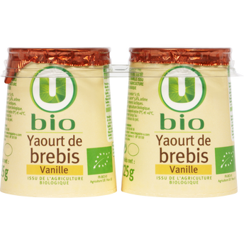 Image de U BIO
Yaourts bio au lait de brebis saveur vanille