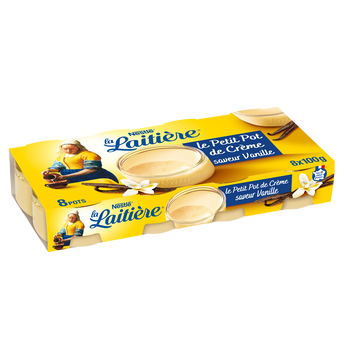 Image de Le Petit Pot de crème Vanille LA LAITIERE - 8 pots de