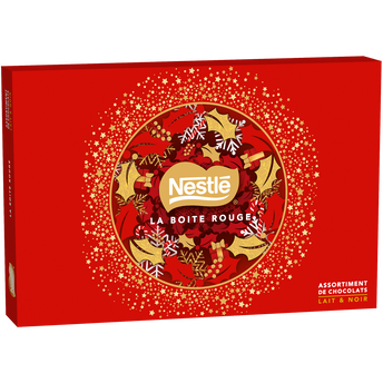 Image de La boite Rouge Nöel chocolat lait et choco.noir NESTLE