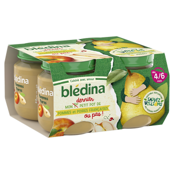 Image de Petits pots bébé aux fruits pommes poires dès 4 mois BLEDINA